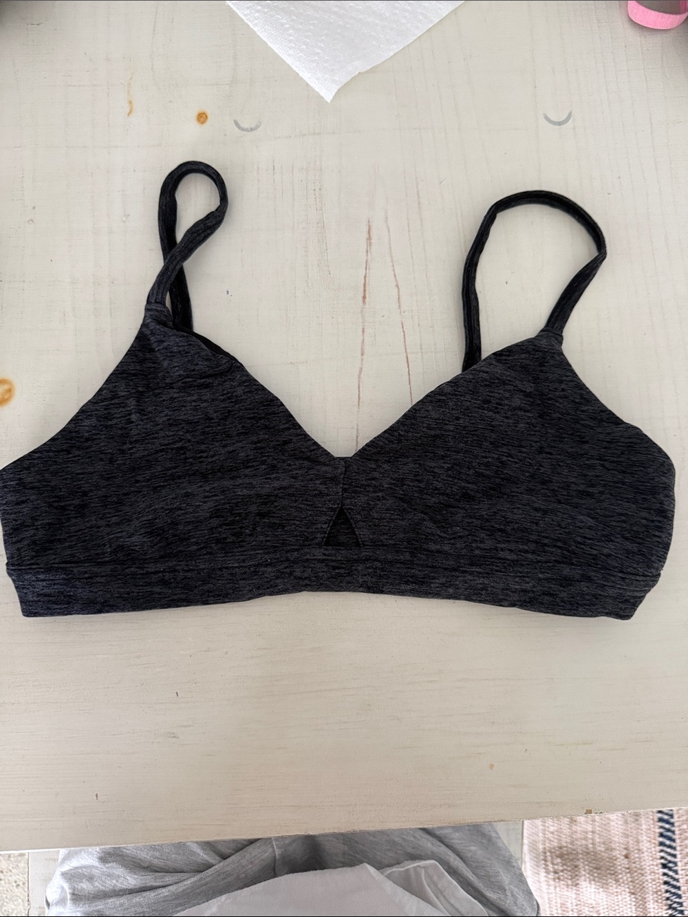 ALO Yoga Charcoal Heather Seamless Bralette